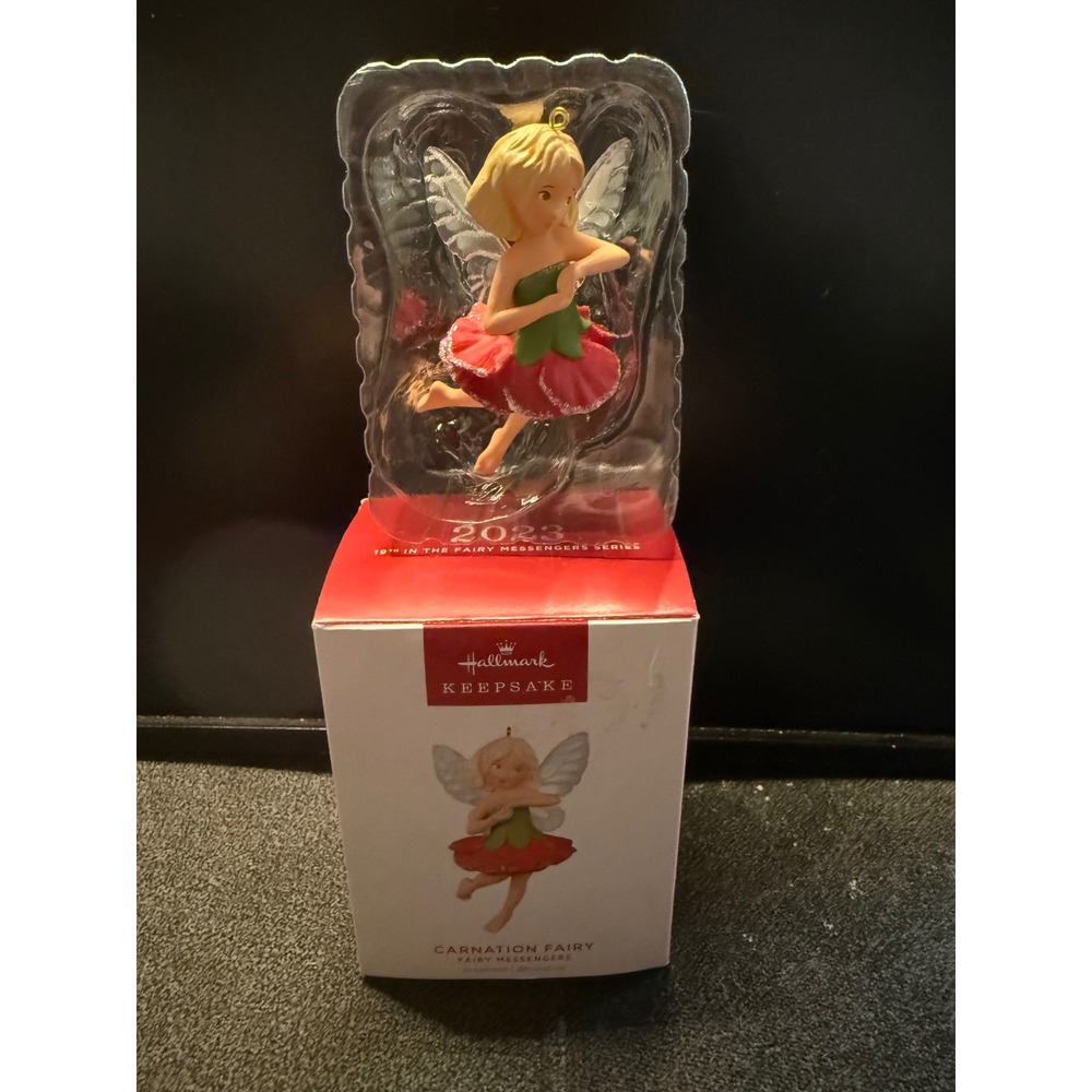 Hallmark Keepsake 2023 Carnation Fairy Ornament 19th Fairy Messengers Series